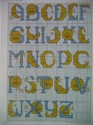 Schema punto croce alfabeto sole luna