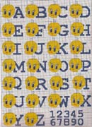 Schema punto croce alfabeto titti