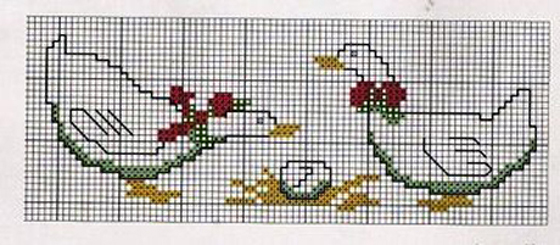 Schema punto croce Due Ochette