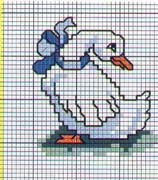 Schema punto croce papera 1