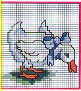 Schema punto croce papera 2