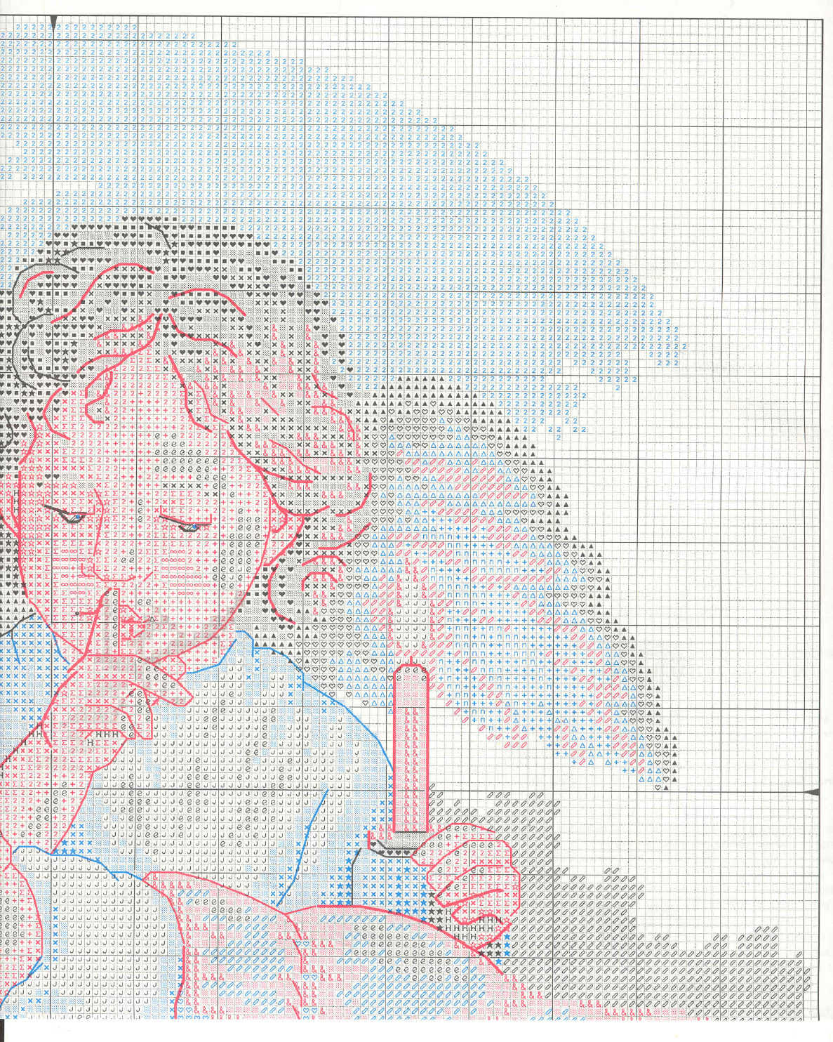 Schema punto croce Angelo Custode 1c