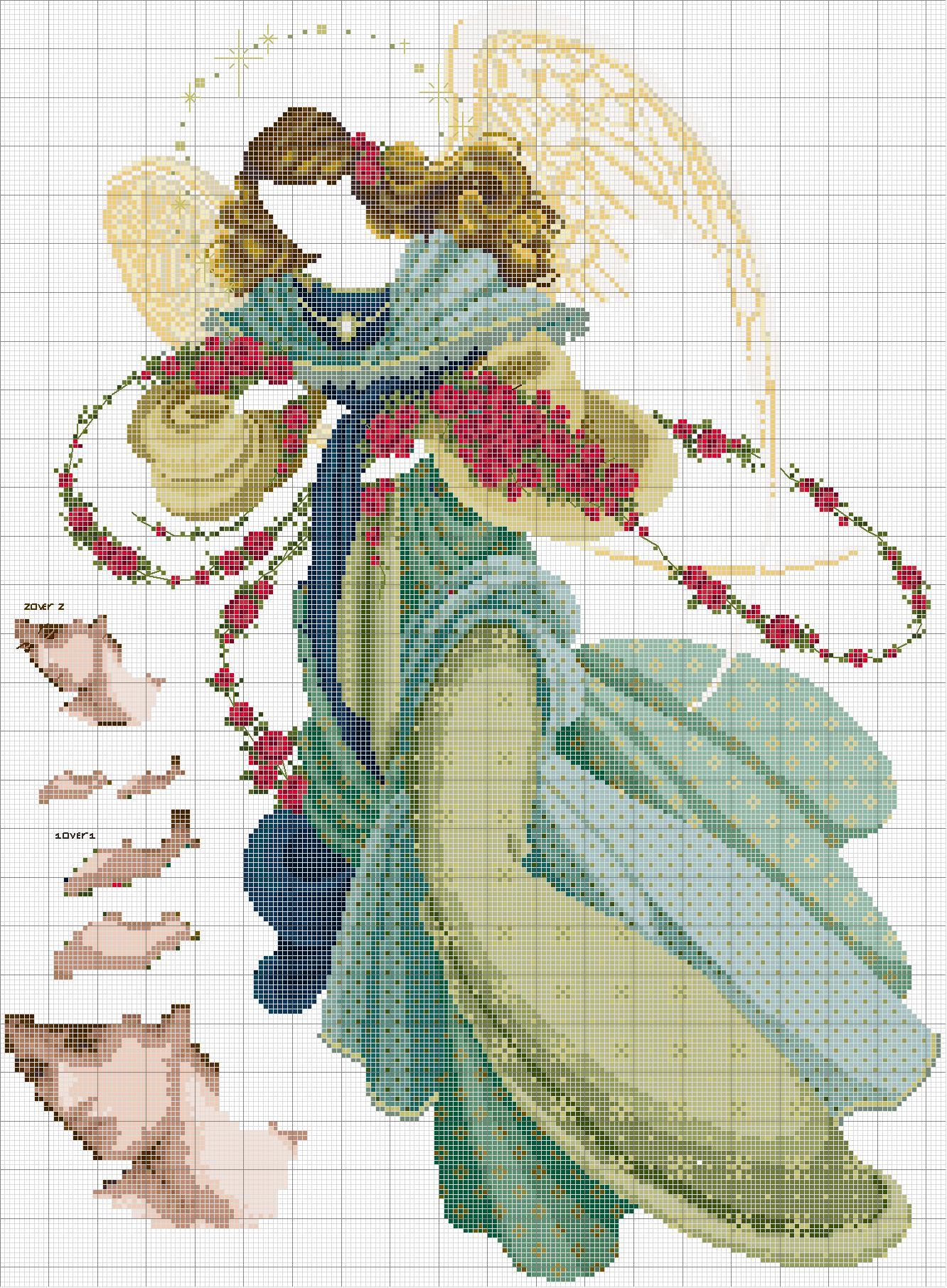 Schema punto croce Angelo Donna