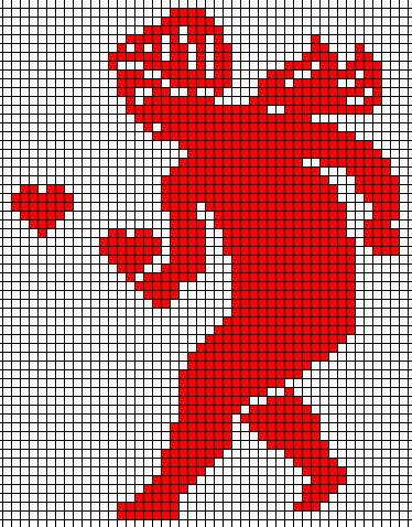 Schema punto croce Angelo Monocolore