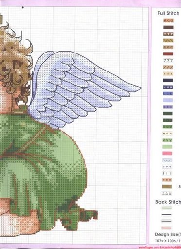 Schema punto croce Angioletto Verde2