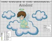 Schema punto croce angioletto nuvoletta