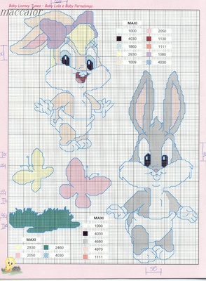 Schema punto croce Baby Looney Tunes1