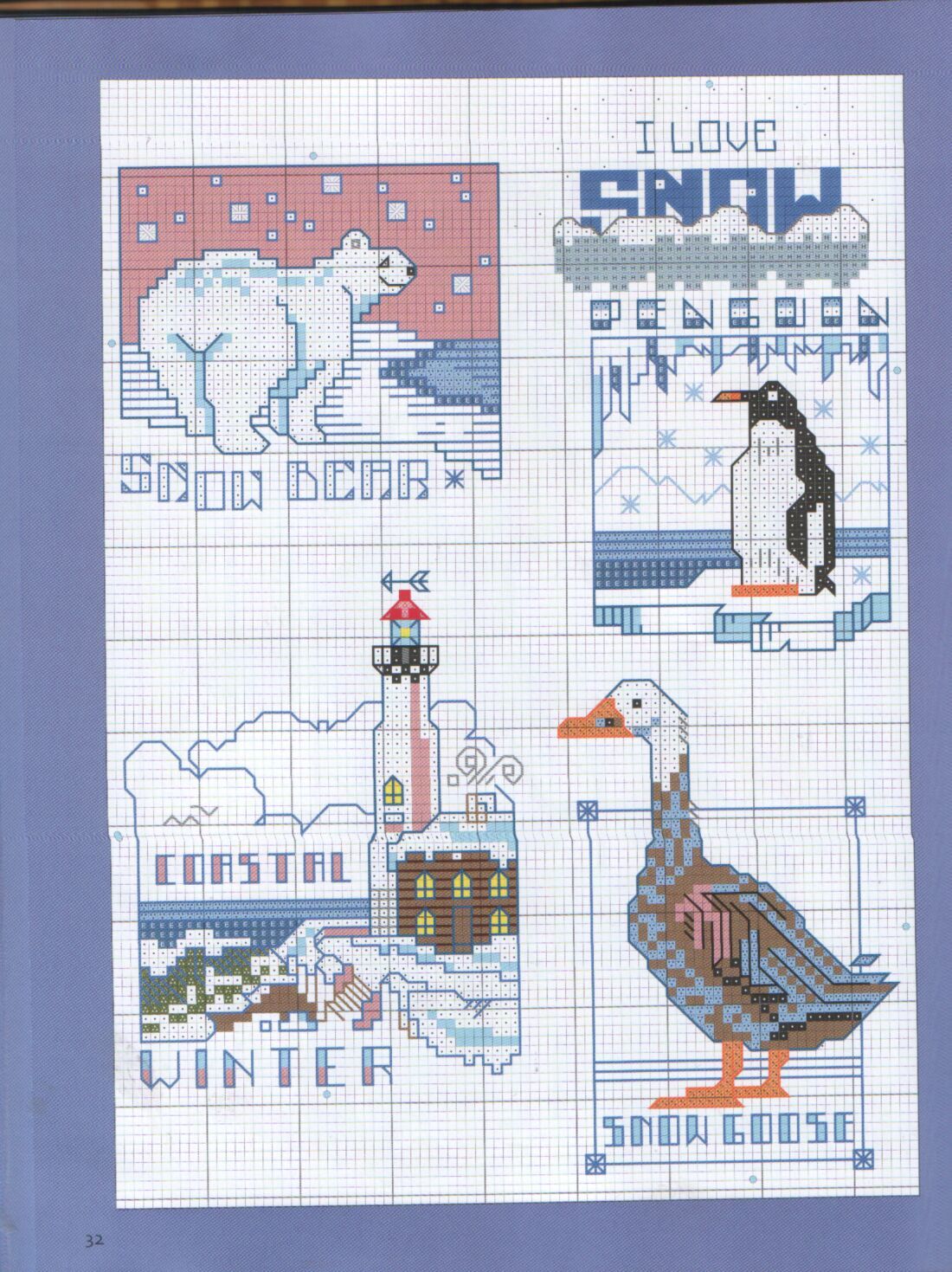 Schema punto croce Animali Inverno