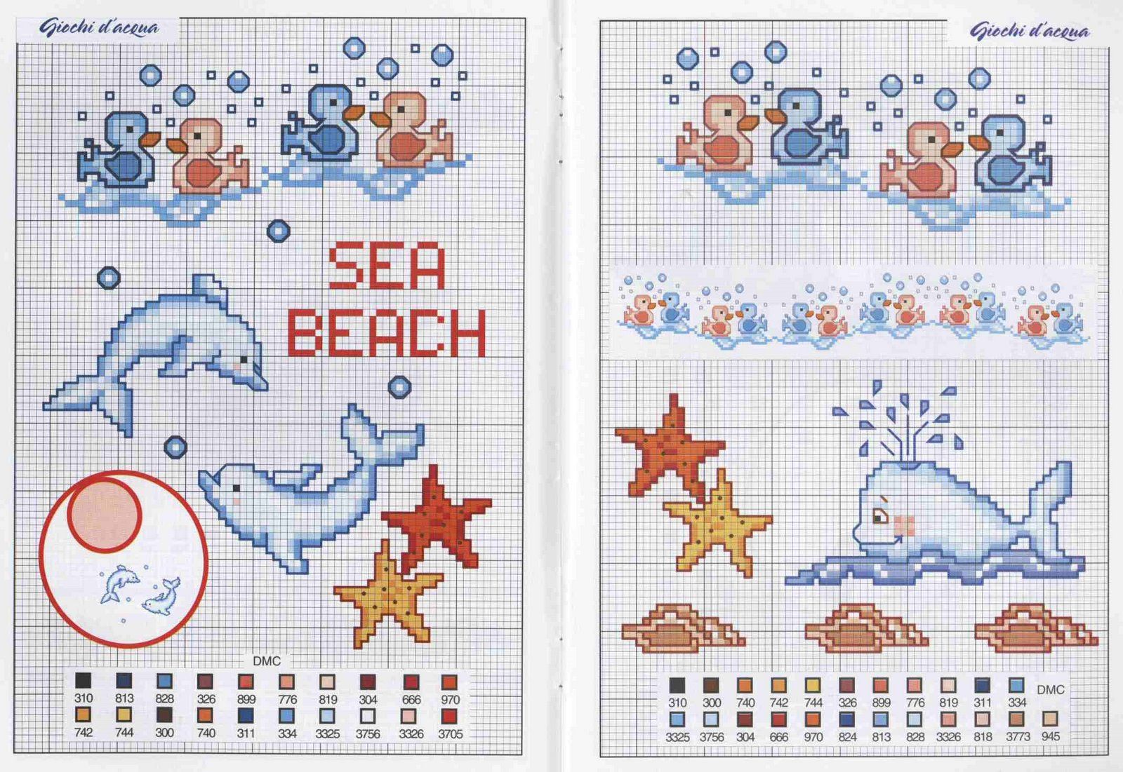 Schema punto croce Animali Marini