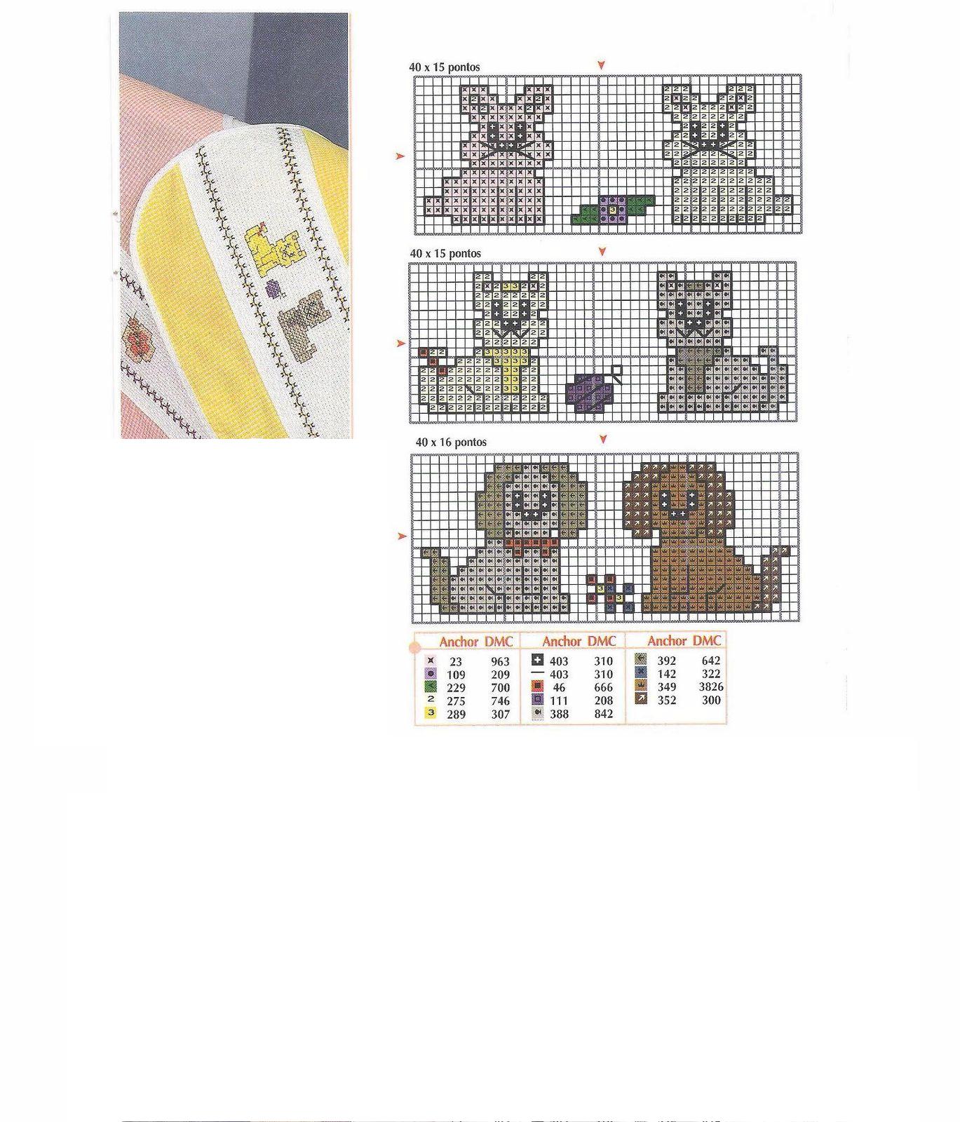 Schema punto croce Cagnolini Diversi