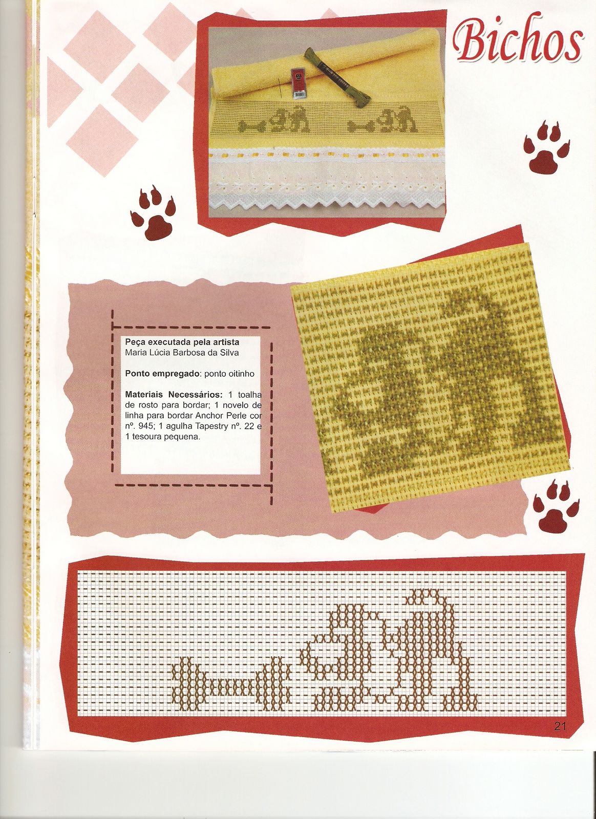 Schema punto croce Cagnolino Osso