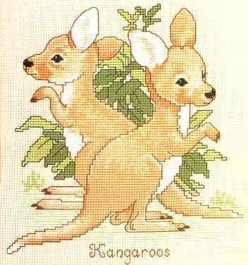 Schema punto croce Canguri 1