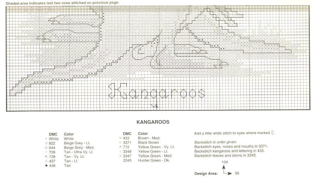 Schema punto croce Canguri 3