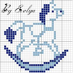 Schema punto croce Cavallo Dondolo