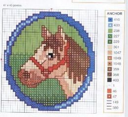 Schema punto croce Cavallo Testa