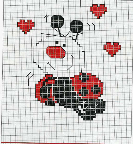 Schema punto croce Coccinellina