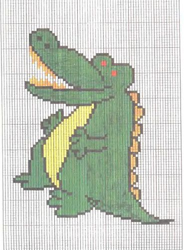 Schema punto croce Coccodrillo