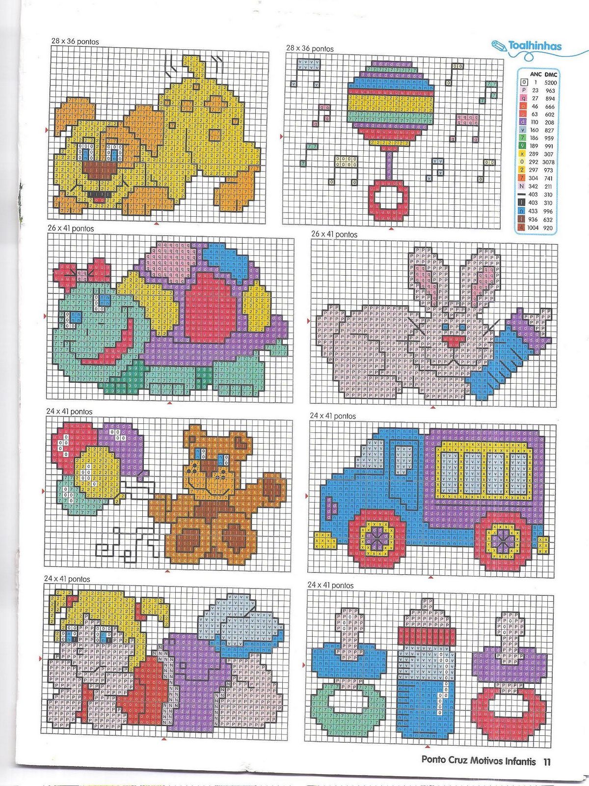 Schema punto croce Coniglietto Orsetto