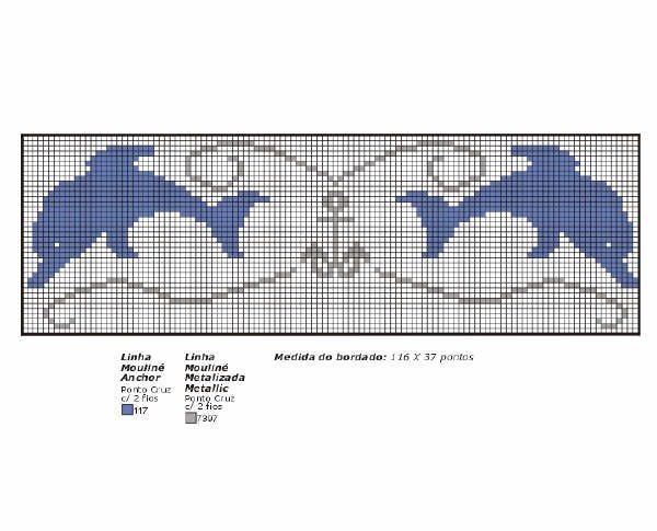 Schema punto croce Delfini