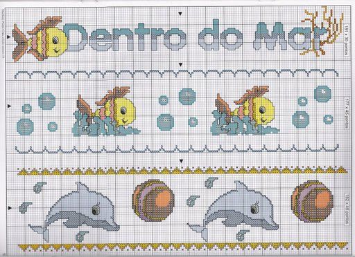 Schema punto croce Delfini 6