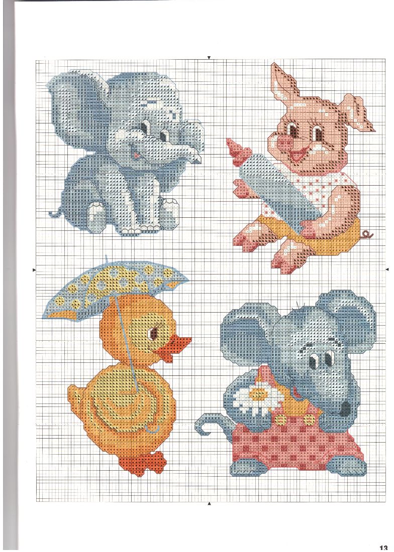 Schema punto croce Elefante2