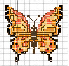 Schema punto croce Farfalla Gialla