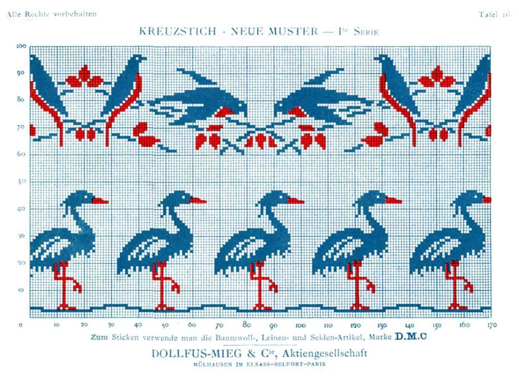 Schema punto croce Fenicotteri