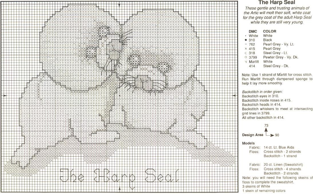 Schema punto croce Foche 02