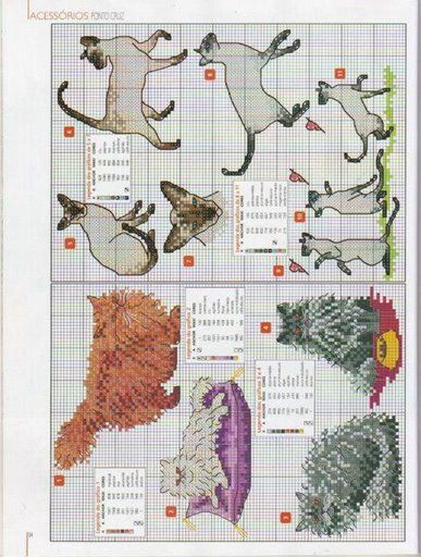 Schema punto croce Gatti Siamesi 1