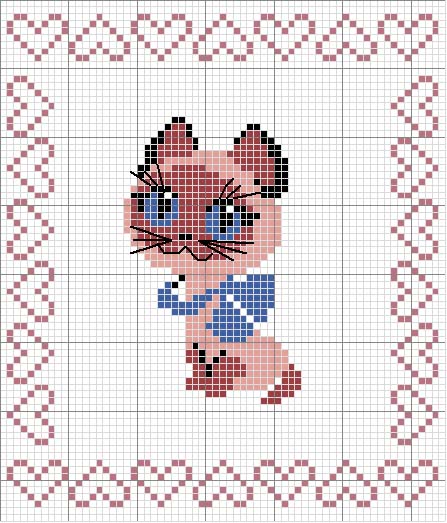 Schema punto croce Gatto Piccolo