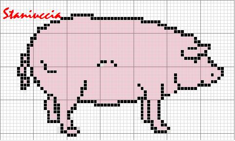 Schema punto croce Maiale