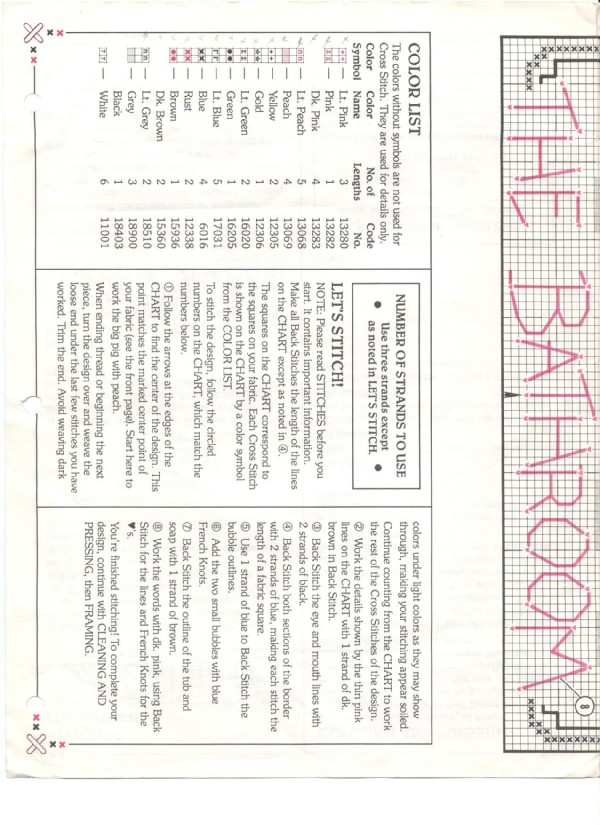 Schema punto croce Maiale Bagno 03