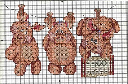 Schema punto croce Maialini B