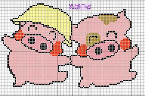 Schema punto croce Maialino 2