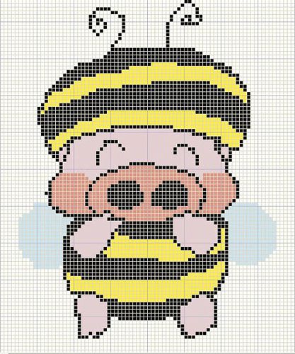 Schema punto croce Maialino 3