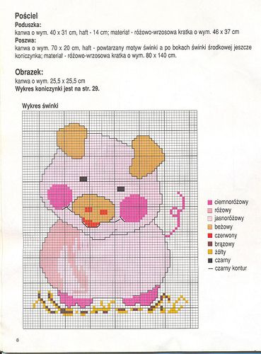 Schema punto croce Maialino 6