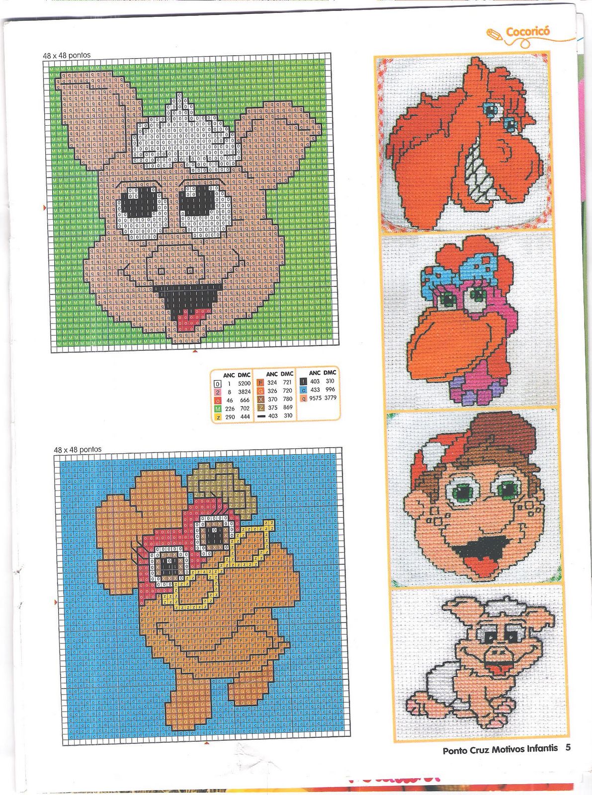 Schema punto croce Maialino Misti