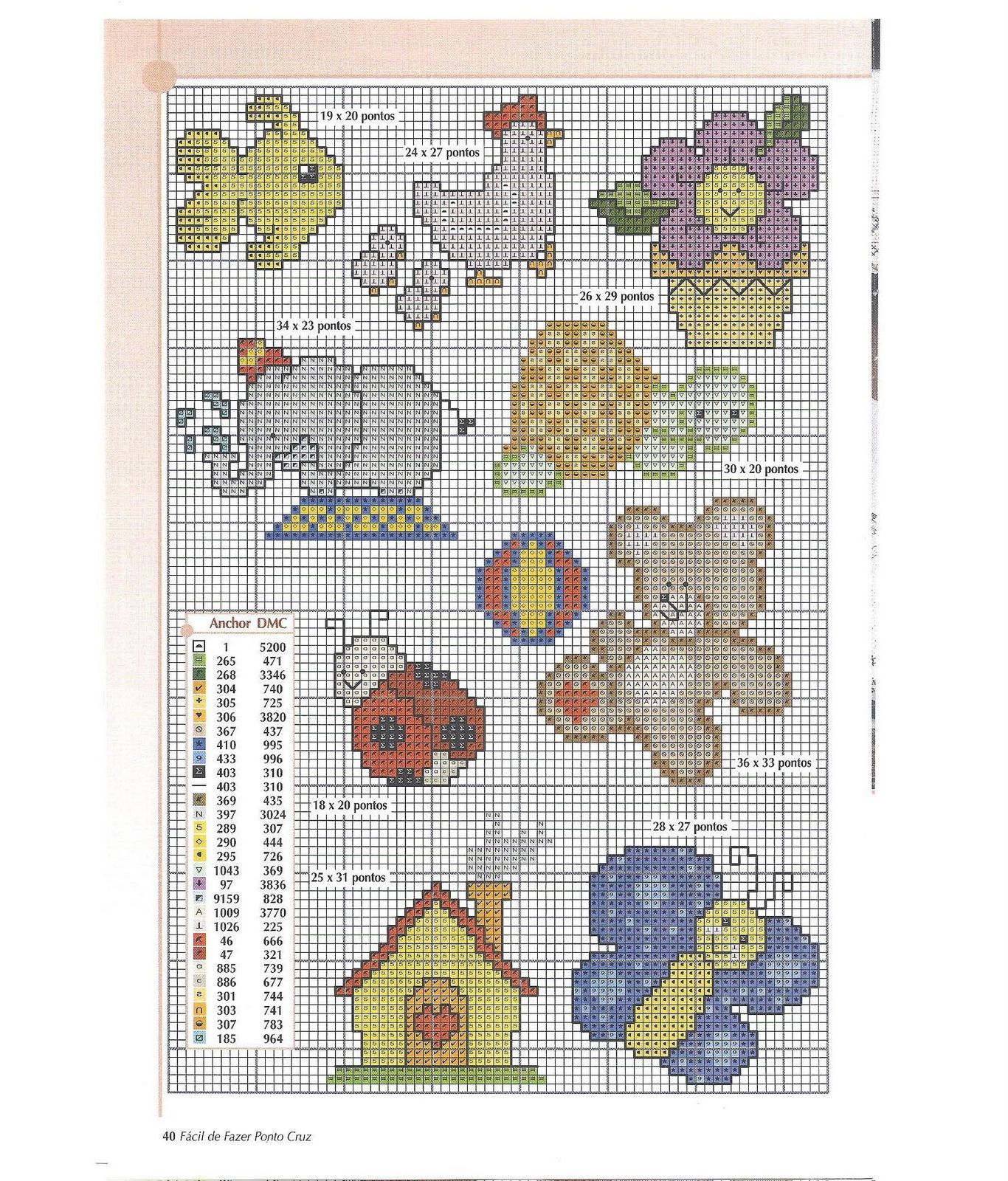 Schema punto croce Misto Animaletti