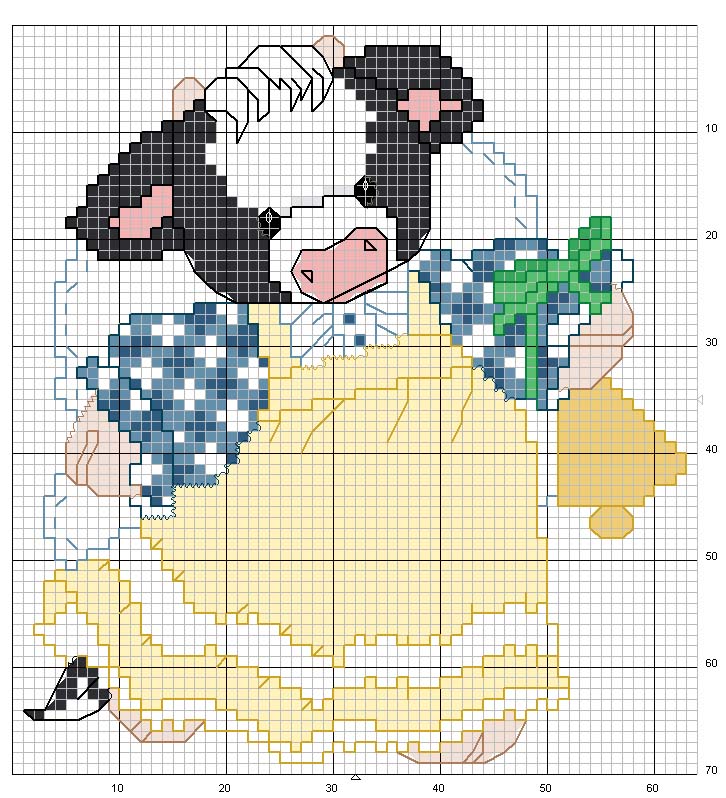 Schema punto croce Mucca-mary