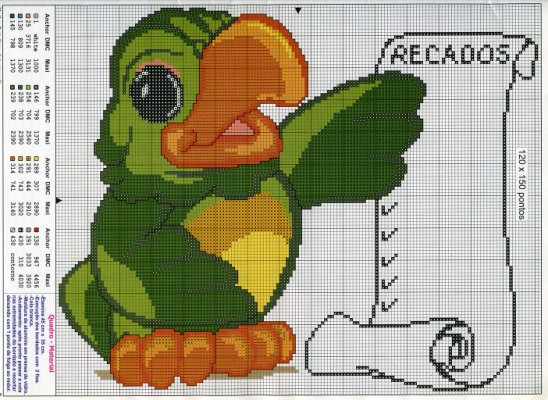 Schema punto croce Pappagallo B