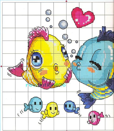 Schema punto croce Pesciolini 1