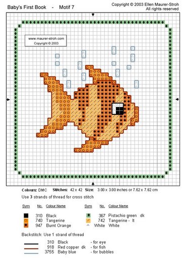 Schema punto croce Pesciolino Marrone