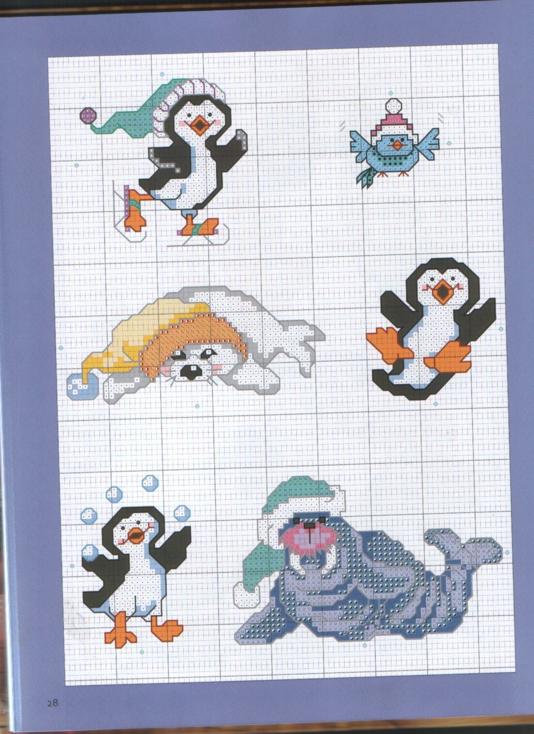 Schema punto croce Pinguini 11