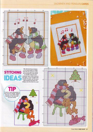 Schema punto croce Pinguini Family