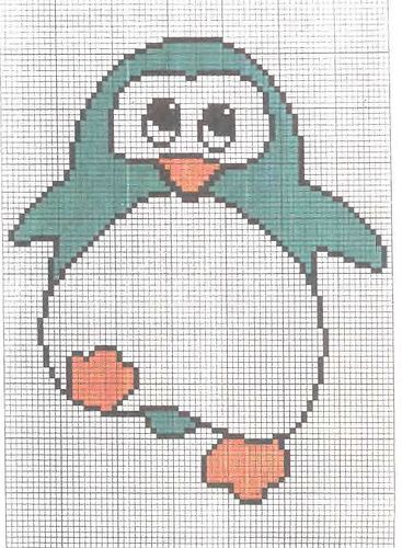 Schema punto croce Pinguino 11