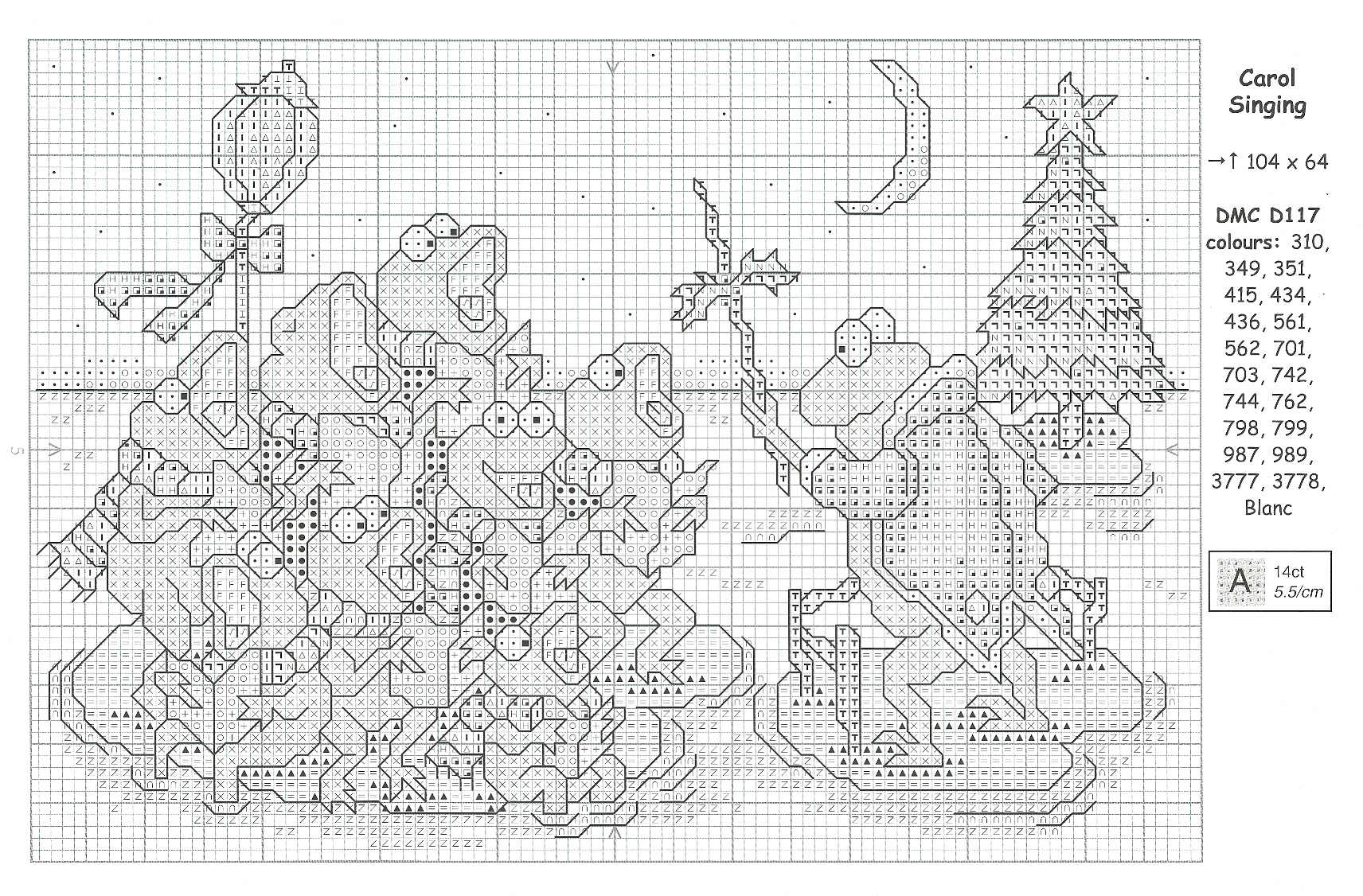 Schema punto croce Rane Canterine