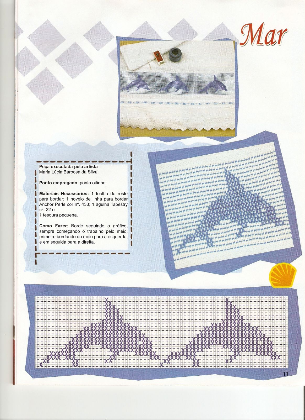 Schema punto croce Ricamo Delfino