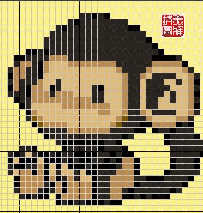 Schema punto croce Scimmietta 08