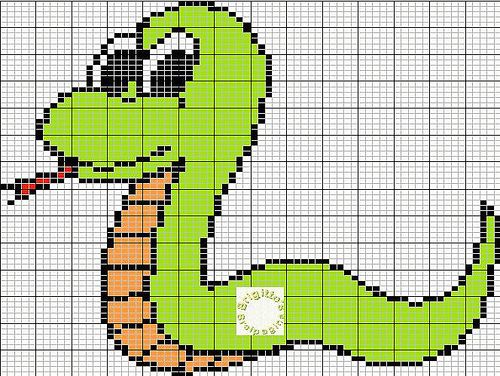 Schema punto croce Serpente