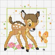 Schema punto croce Bambi